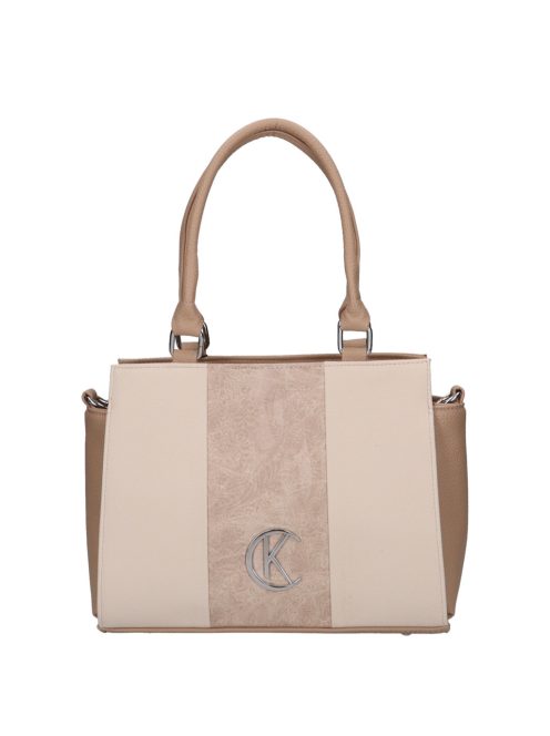 Karen Liberta bézs-drapp virágos rostbőr női kézitáska