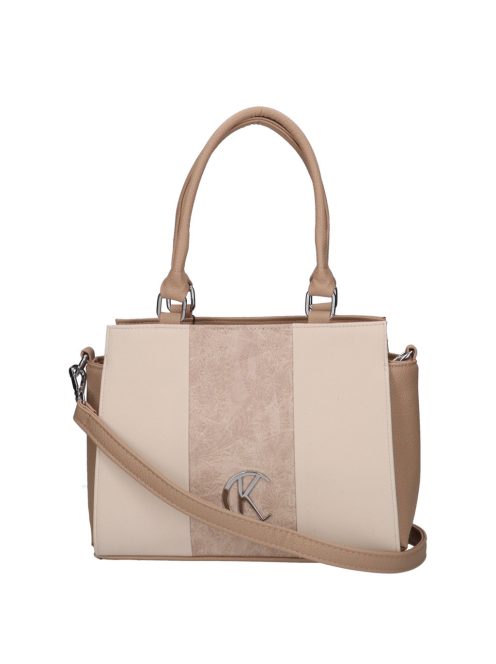 Karen Liberta bézs-drapp virágos rostbőr női kézitáska