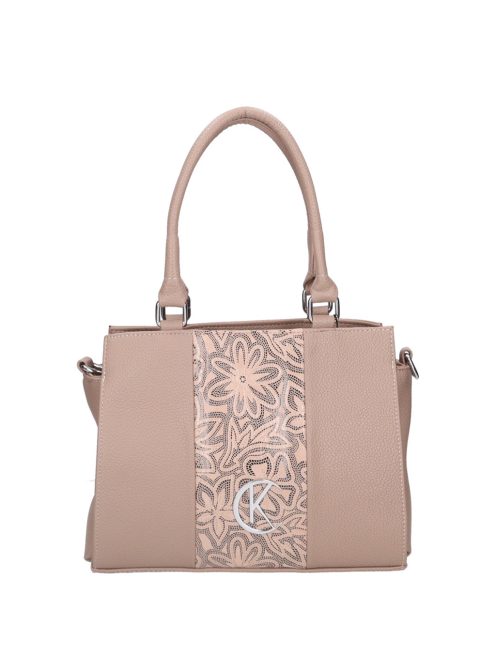 Karen Liberta drapp virágos rostbőr női kézitáska