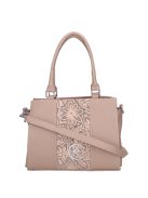 Karen Liberta drapp virágos rostbőr női kézitáska