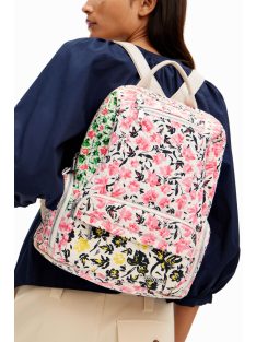 Desigual bézs-rózsaszín virágos női hátizsák
