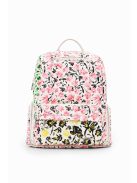 Desigual bézs-rózsaszín virágos női hátizsák