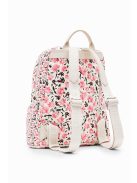 Desigual bézs-rózsaszín virágos női hátizsák