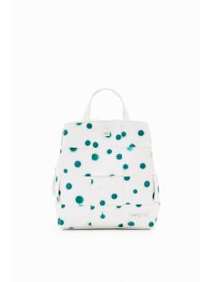 Desigual fehér-zöld pöttyös női hátizsák