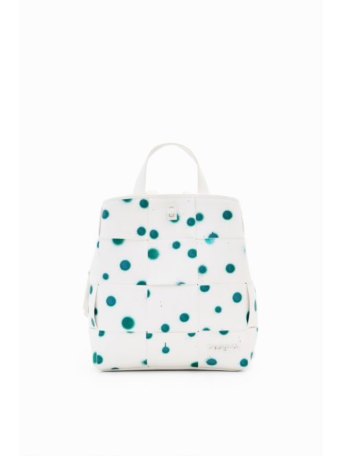 Desigual fehér-zöld pöttyös női hátizsák