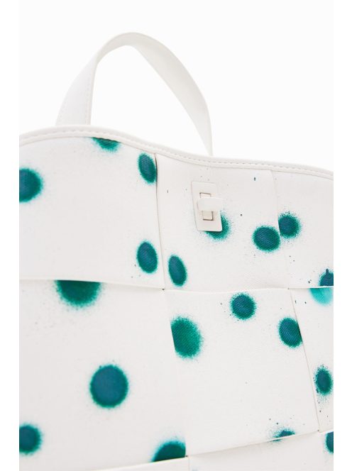 Desigual fehér-zöld pöttyös női hátizsák