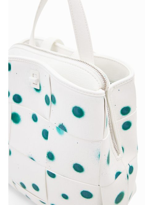 Desigual fehér-zöld pöttyös női hátizsák