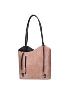 Olasz bőr 238 púder virágos fekete táska