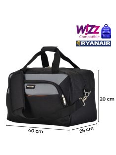 Bontour Ryanair/Wizzair 2107 fekete 40x20x25 cm kabintáska 