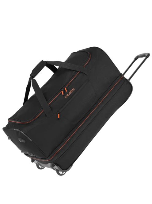 Travelite 96276-01 Basics L fekete narancssárga 70 cm nagy méretű gurulós utazótáska 