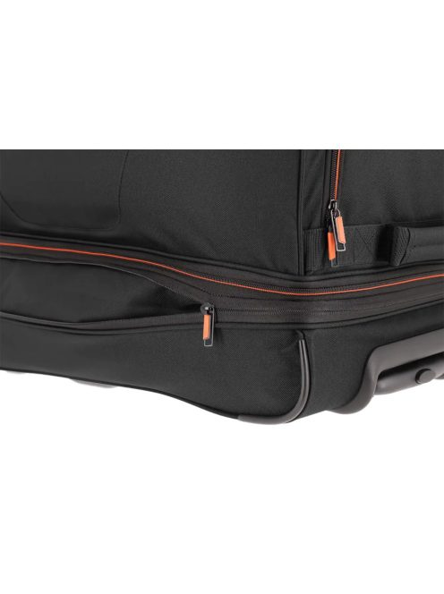 Travelite 96276-01 Basics L fekete narancssárga 70 cm nagy méretű gurulós utazótáska 