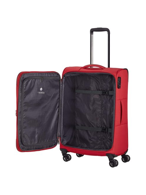 Travelite 80048-10 Chios M piros 4 kerekű bővíthető közepes méretű bőrönd 