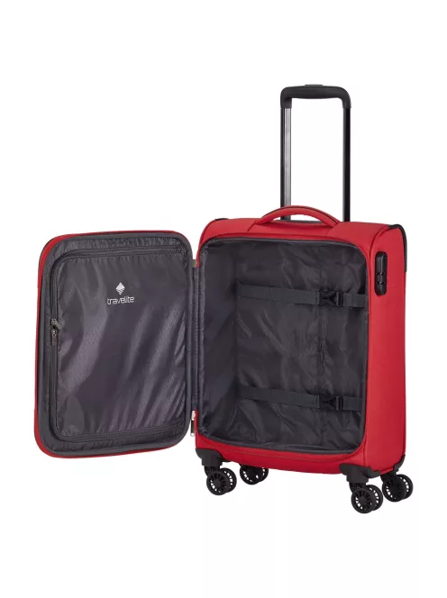 Travelite 80047-10 Chios S piros 4 kerekű kabin méretű bőrönd 