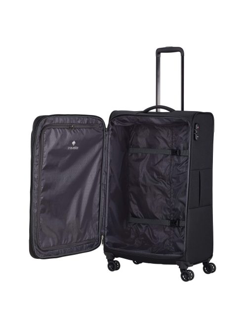 Travelite 80049-01 Chios L fekete 4 kerekű bővíthető nagy méretű bőrönd 