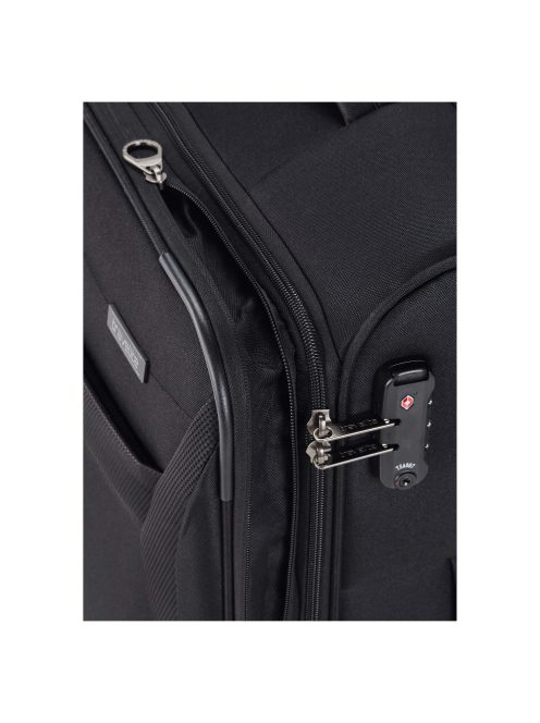 Travelite 80048-01 Chios M fekete 4 kerekű közepes méretű bőrönd 