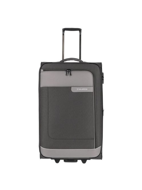 Travelite 92807-04 Viia L antrazit 2 kerekű bővíthető nagy méretű bőrönd 
