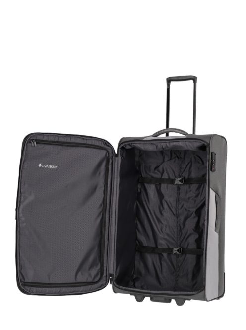 Travelite 92807-04 Viia L antrazit 2 kerekű bővíthető nagy méretű bőrönd 