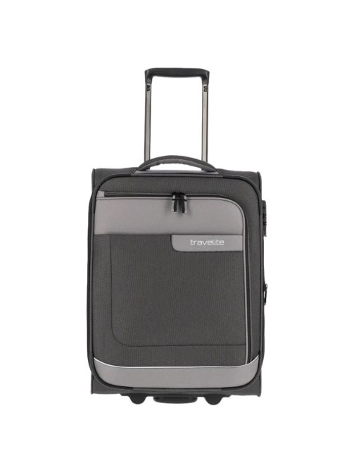 Travelite 92807-4 Viia S antrazit 2 kerekű bővíthető kabin méretű bőrönd 