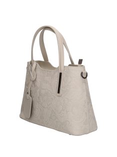 Olasz bőr 5136 bézs virágos táska