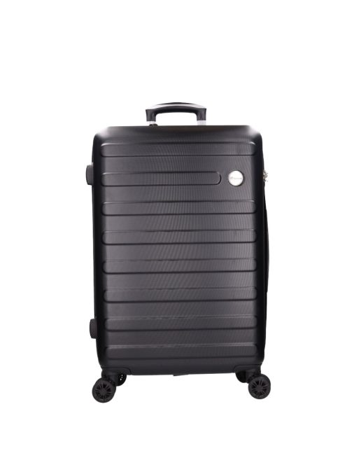 Benzi 5598 M fekete 4 kerekű közepes méretű bőrönd