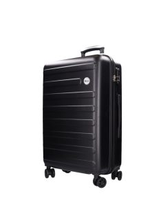 Benzi 5598 M fekete 4 kerekű közepes méretű bőrönd