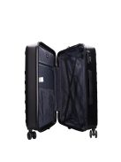 Benzi 5598 M fekete 4 kerekű közepes méretű bőrönd