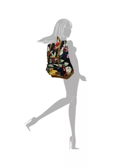 Enrico Benetti Santiago fekete virágos laptoptartós hátizsák 17" 46162 959 