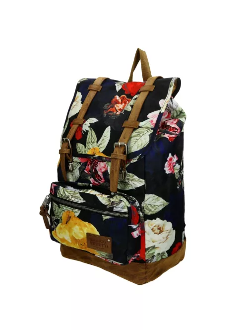 Enrico Benetti Santiago fekete virágos laptoptartós hátizsák 17" 46162 959 