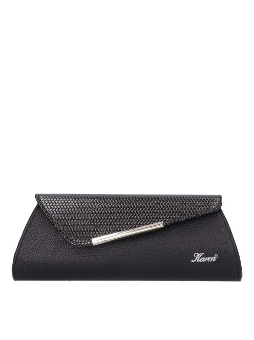 Karen D 455 fekete lakk fonott táska