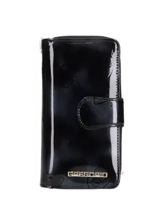 Gregorio BT-116 fekete lakk bőr női pénztárca