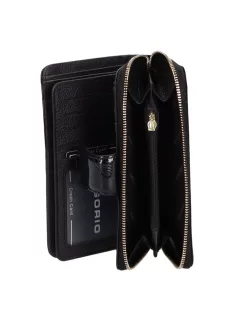 Gregorio BT-116 fekete lakk bőr női pénztárca