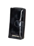 Gregorio BT-116 fekete lakk bőr női pénztárca