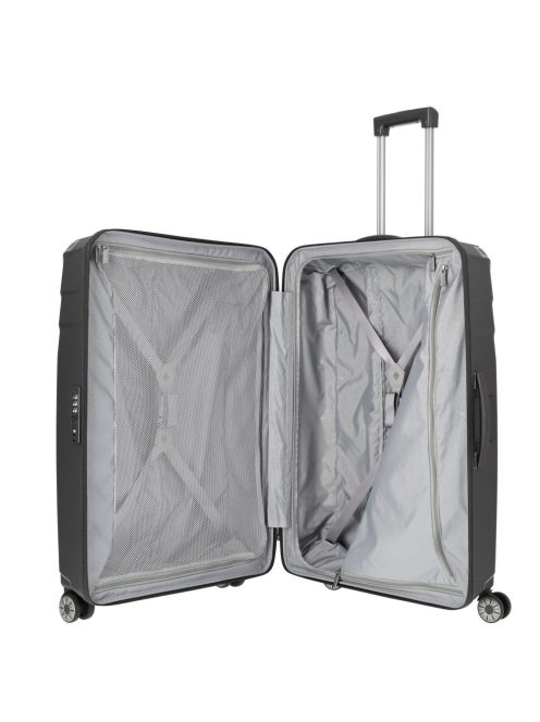 Travelite Elvaa L fekete 4 kerekű nagy méretű prémium bőrönd