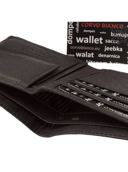 Corvo Bianco CVL1002/T-fekete bőr férfi pénztárca
