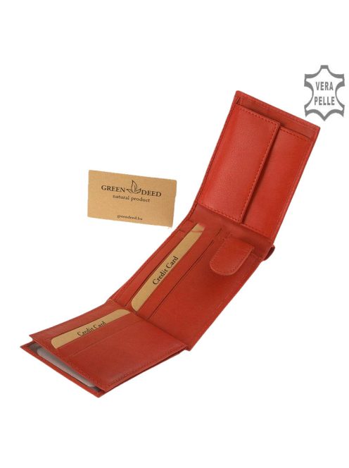 Green Deed CVT102 piros bőr női pénztárca