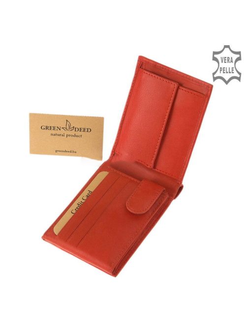 Green Deed CVT102 piros bőr női pénztárca