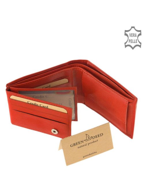 Green Deed CVT102 piros bőr női pénztárca