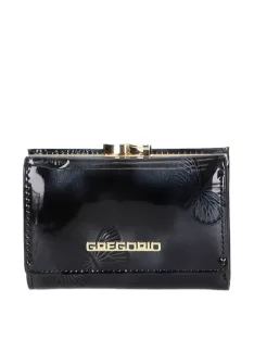 Gregorio BT-117 fekete lakk bőr kicsi pénztárca