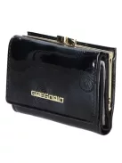 Gregorio BT-117 fekete lakk bőr kicsi pénztárca