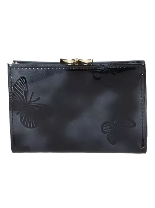 Gregorio BT-117 fekete lakk bőr kicsi pénztárca