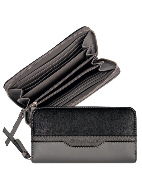 Tom Tailor Jule szürke-fekete női közepes pénztárca