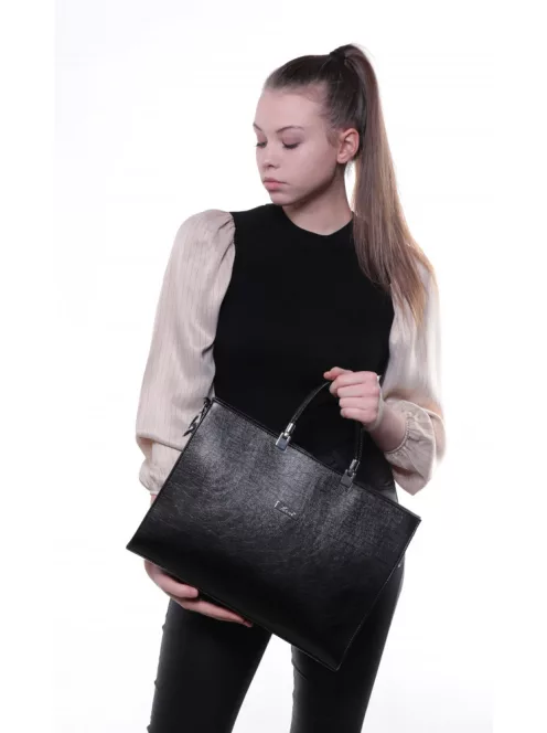 KAREN 1206 Fekete rostbőr női aktatáska