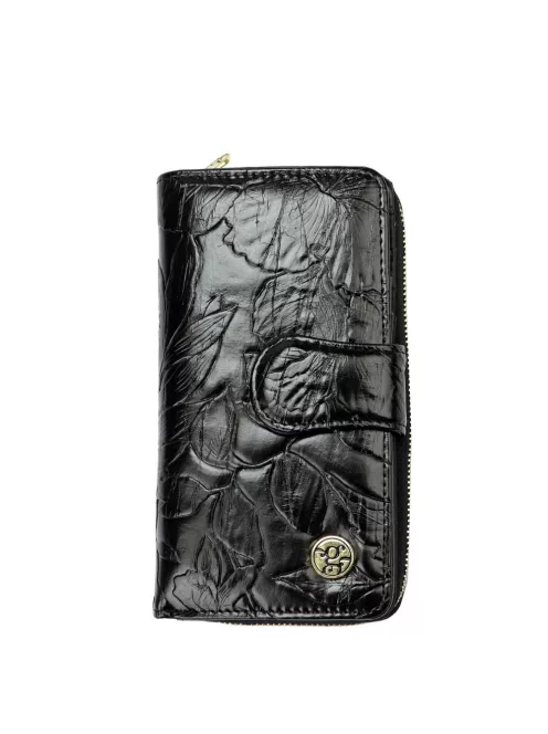 Gregorio HL116 fekete virágos női pénztárca