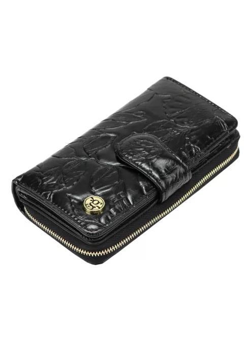 Gregorio HL116 fekete virágos női pénztárca