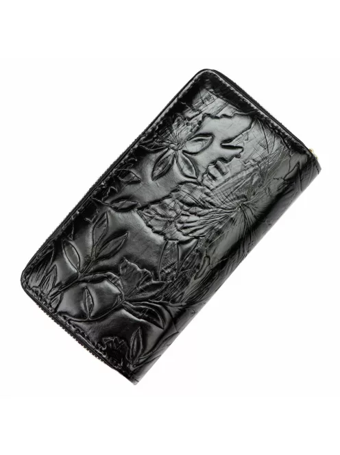 Gregorio HL116 fekete virágos női pénztárca