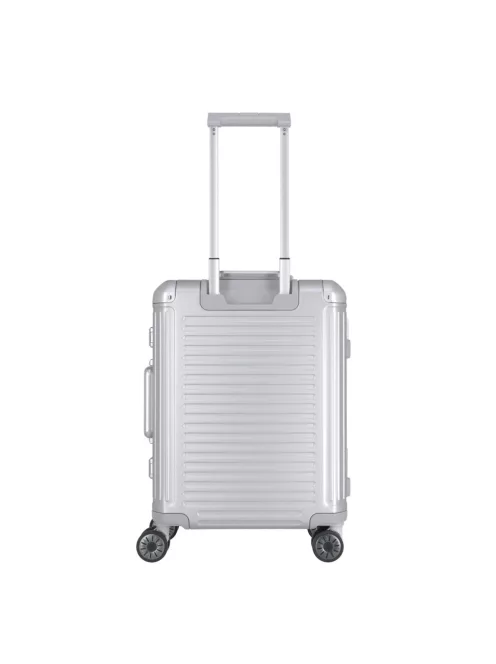 Travelite Next S+ ezüst laptoptartós kabin méretű prémium alumínium bőrönd 