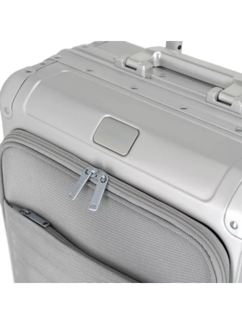 Travelite Next S+ ezüst laptoptartós kabin méretű prémium alumínium bőrönd 