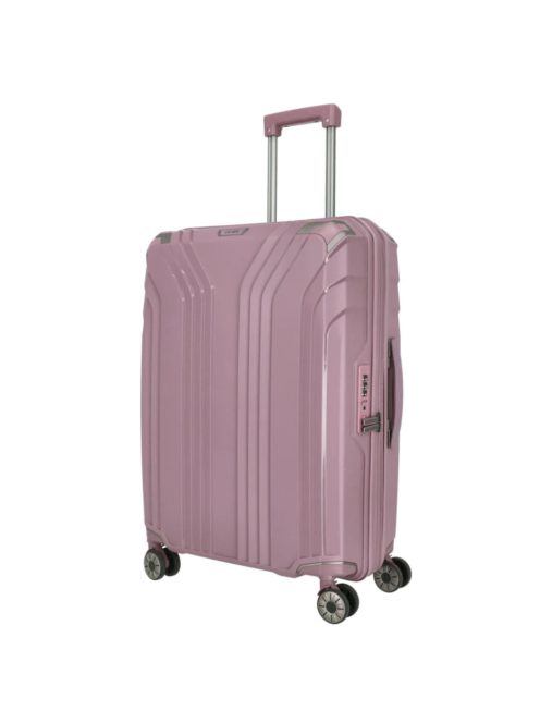 Travelite Elvaa M rose 4 kerekű bővíthető közepes méretű prémium bőrönd 