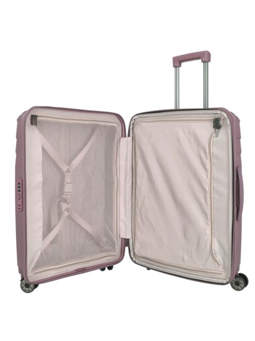 Travelite Elvaa M rose 4 kerekű bővíthető közepes méretű prémium bőrönd 