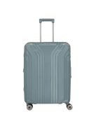 Travelite Elvaa M blaugrau 4 kerekű bővíthető közepes méretű prémium bőrönd 